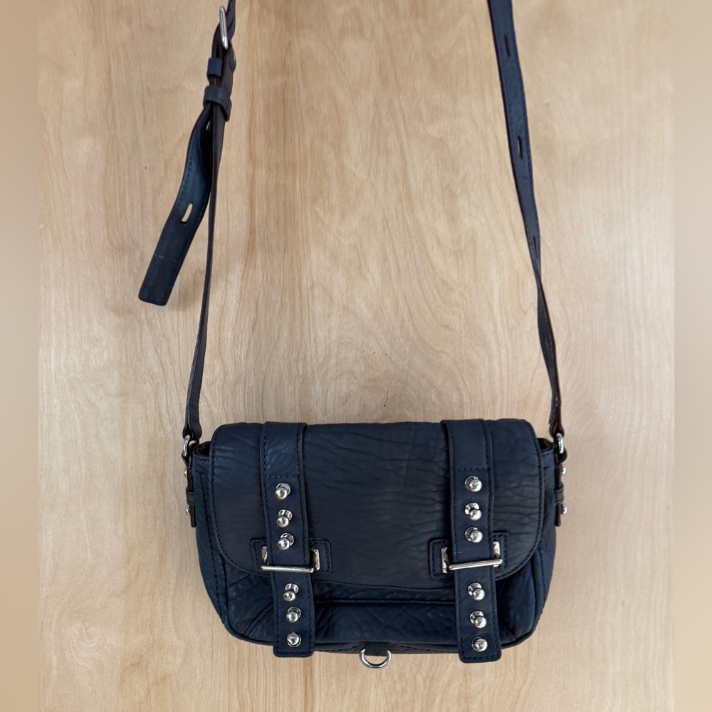 Rebecca Minkoff “Willi” Navy Studded Crossbody Bag - Picture 3 of 13